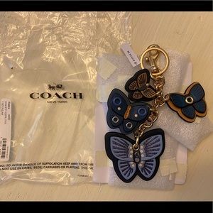 Authentic Coach Butterfly cluster charm keychain